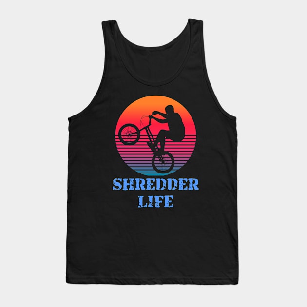 Shredder Life BMX retro sunset Tank Top by Geoji 